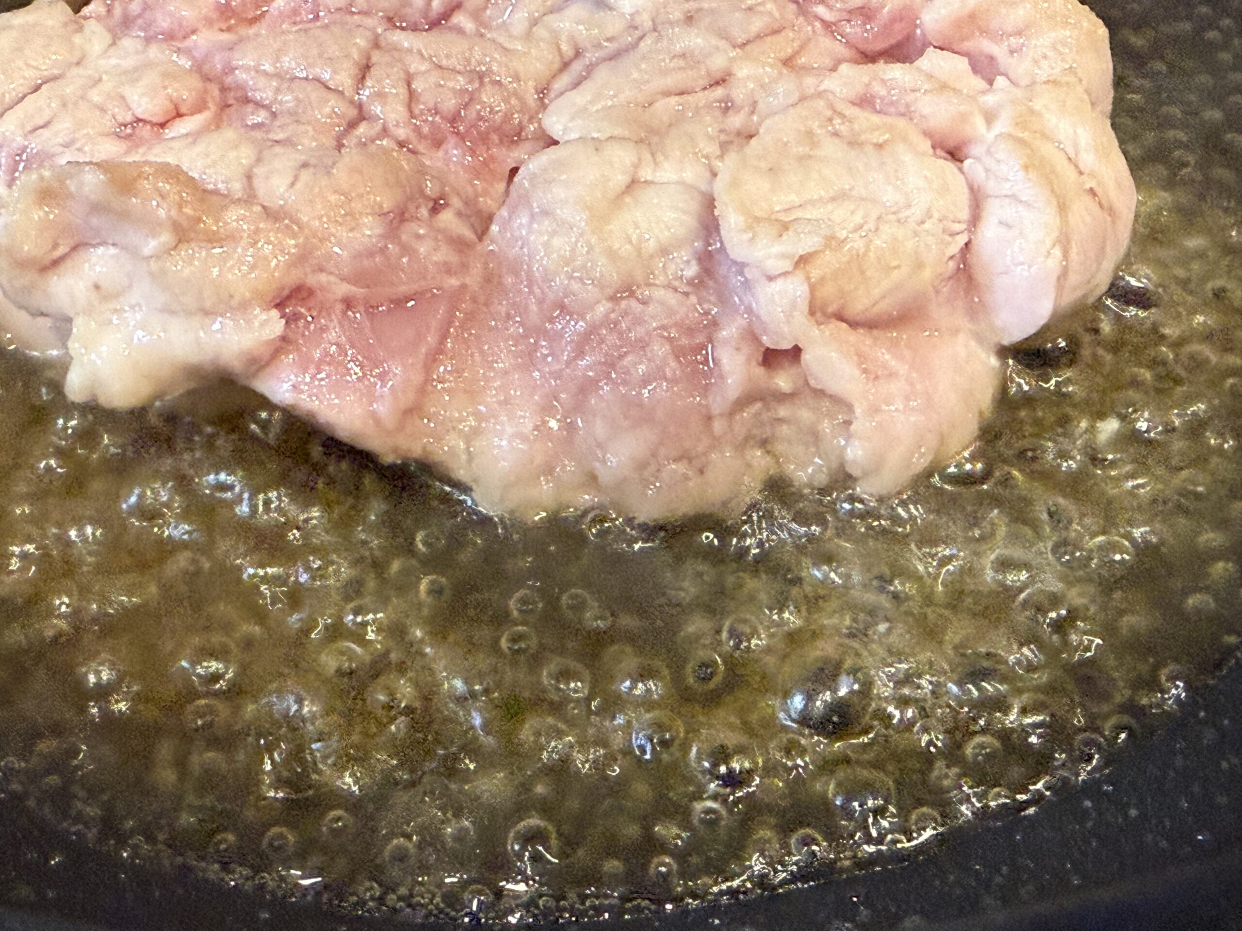 照り焼きチキン_煮立つタレ