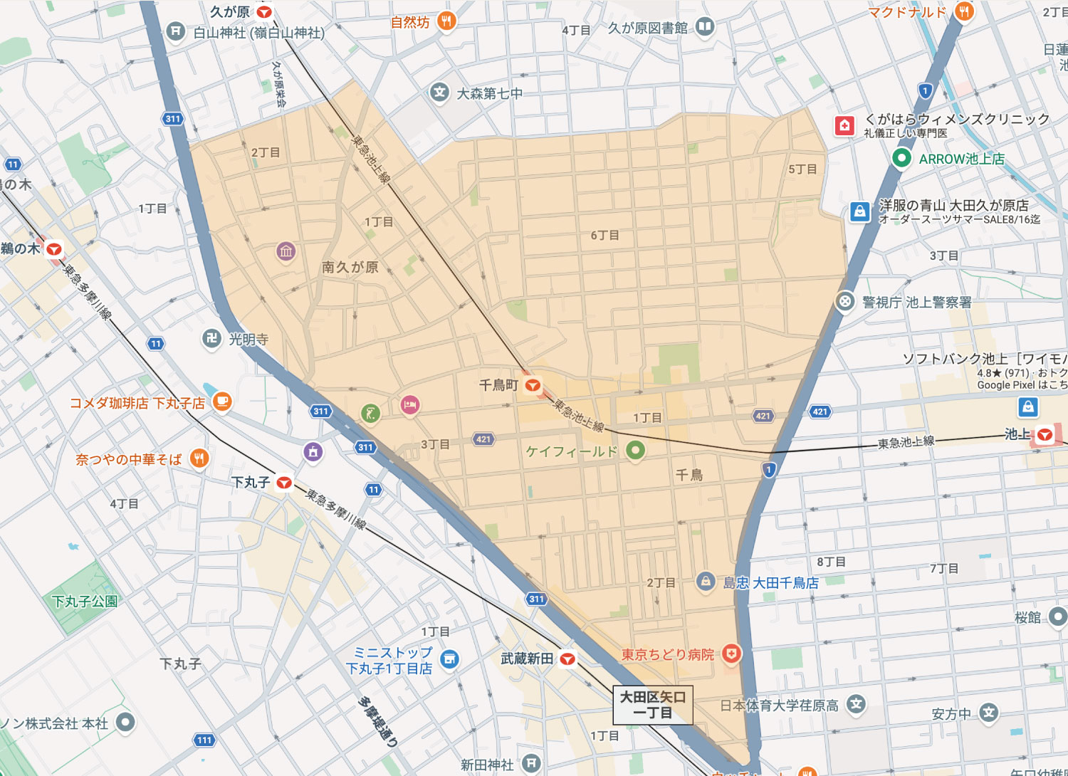 グルマンドウォーカー　千鳥駅周辺マップ