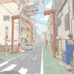稲荷通りの門（旗の台５丁目