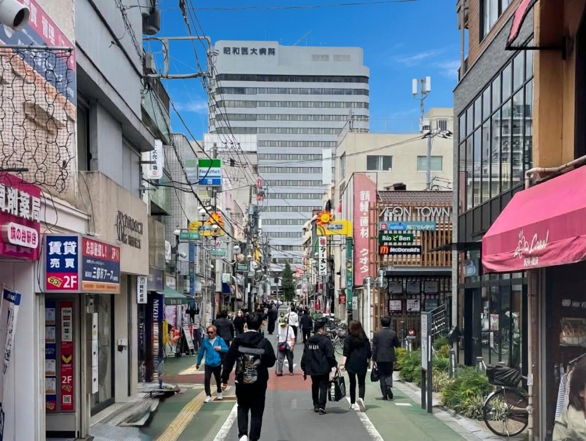 旗の台２丁目　駅の改札を出たところ