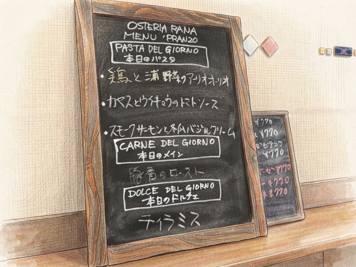 オステリアRana＿黒板メニュー