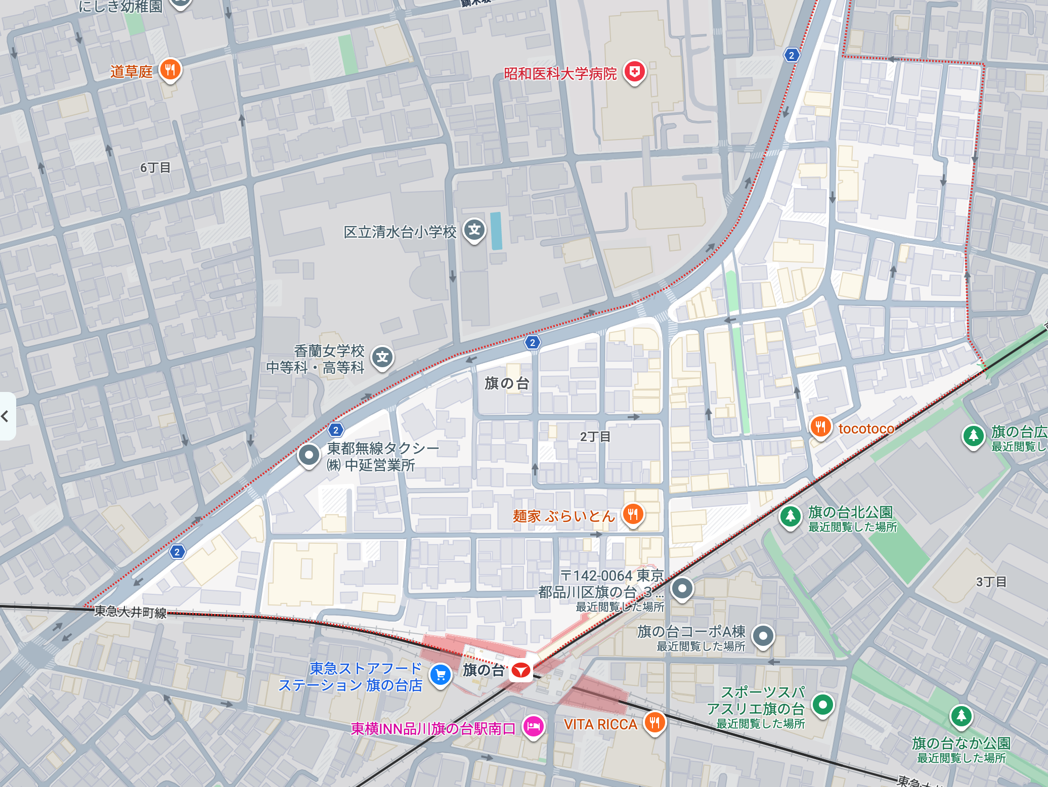 旗の台２丁目マップ