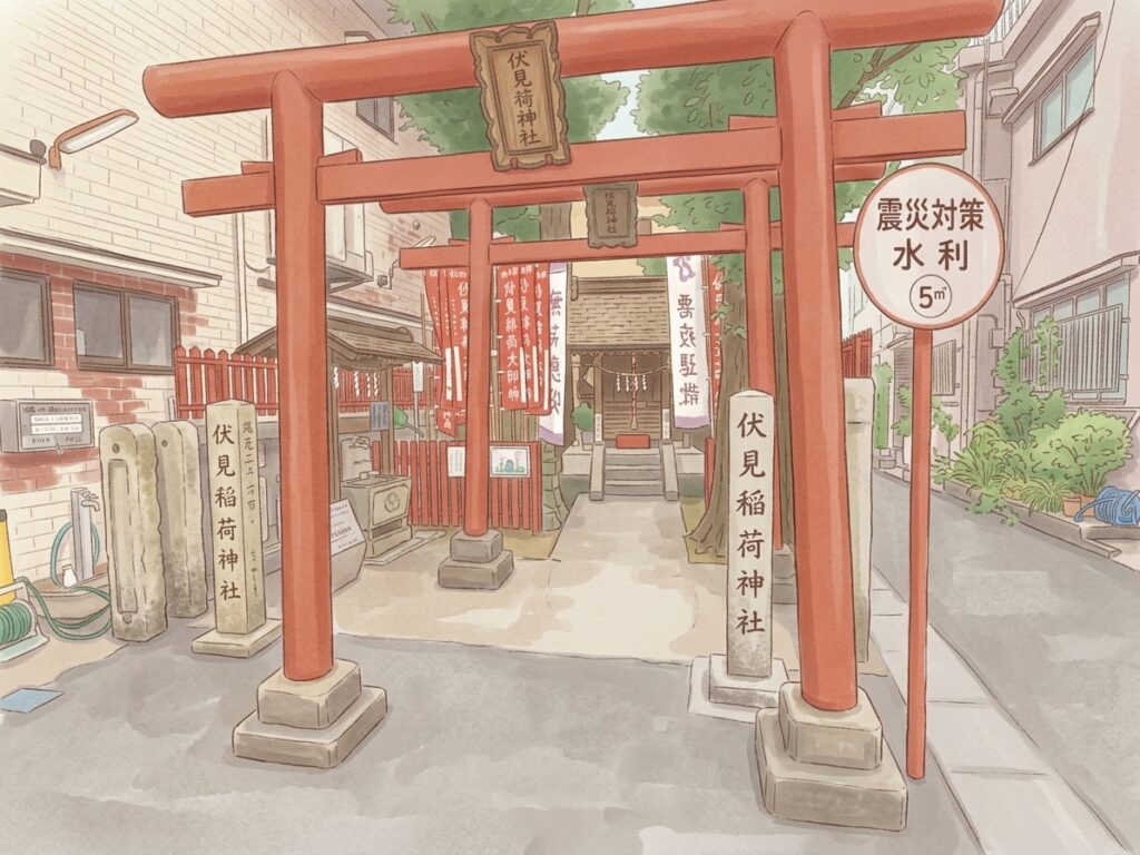 旗の台伏見稲荷神社の朱色の鳥居