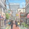 賑わいのある旗の台２丁目の駅前通り　目の前には昭和医科大学病院